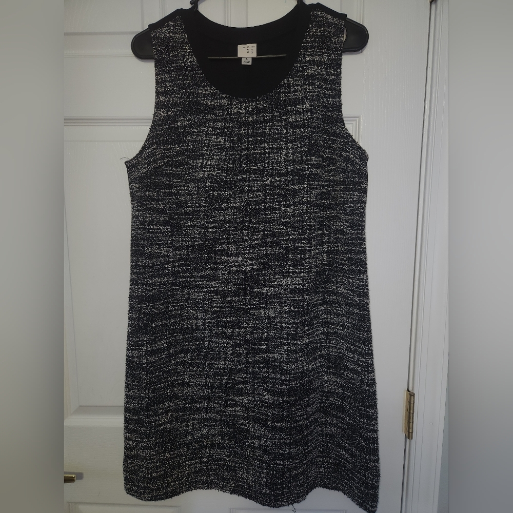 A New Day Black And White Large  Knee Length Dress